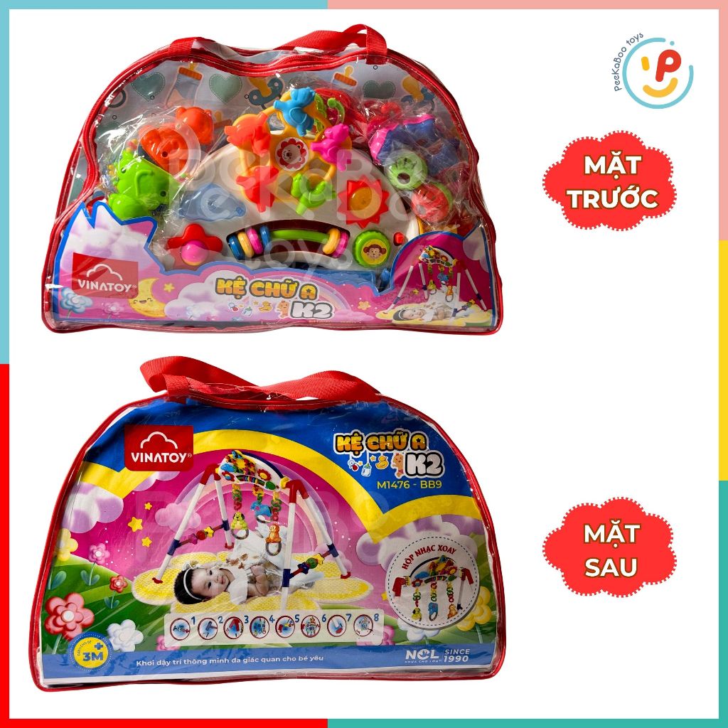 Túi Kệ chữ A đồ chơi cho trẻ sơ sinh có hộp nhạc xoay PeeKaPaw
