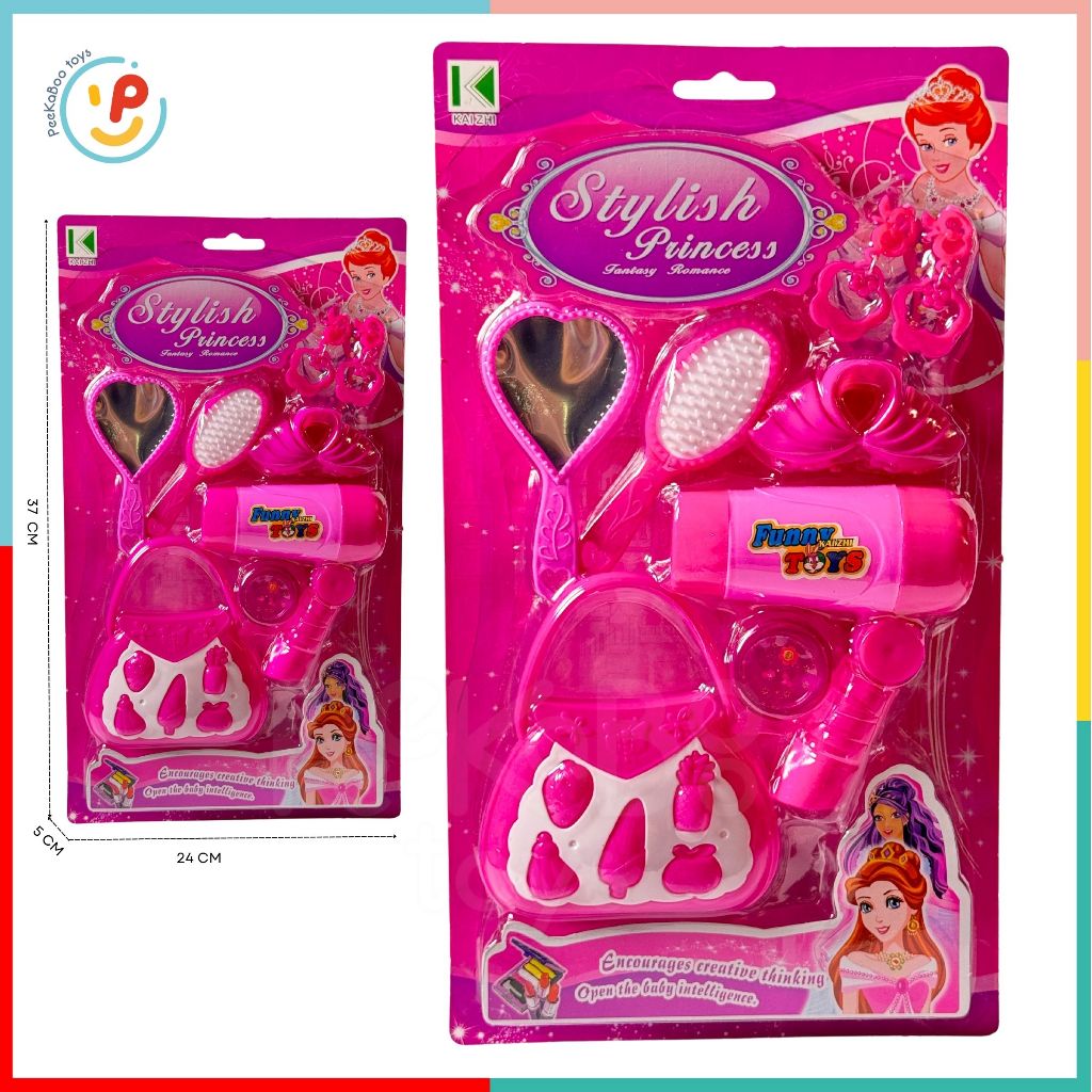 Vỉ dụng cụ làm tóc làm đẹp màu hồng phụ kiện cho công chúa 2393 PeeKaPaw Toys