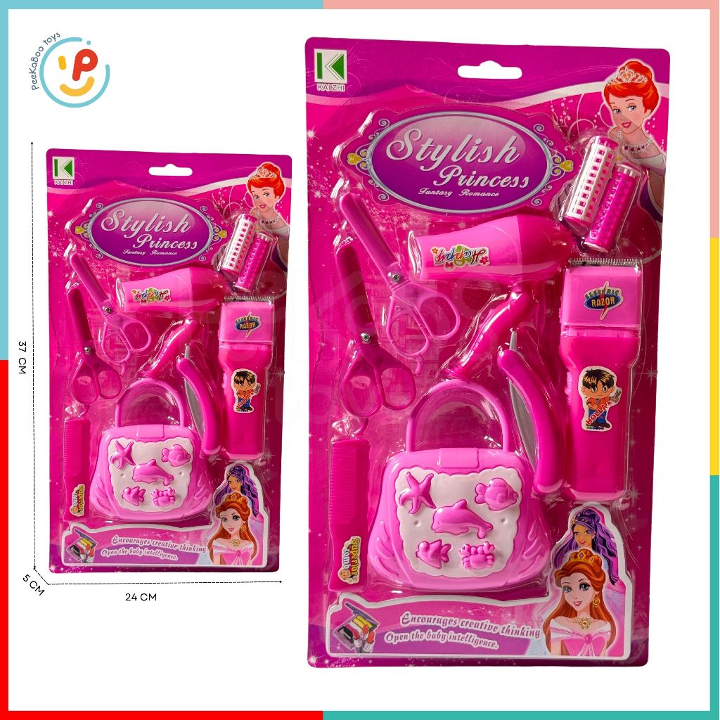 Vỉ dụng cụ làm tóc làm đẹp màu hồng phụ kiện cho công chúa 2393 PeeKaPaw Toys