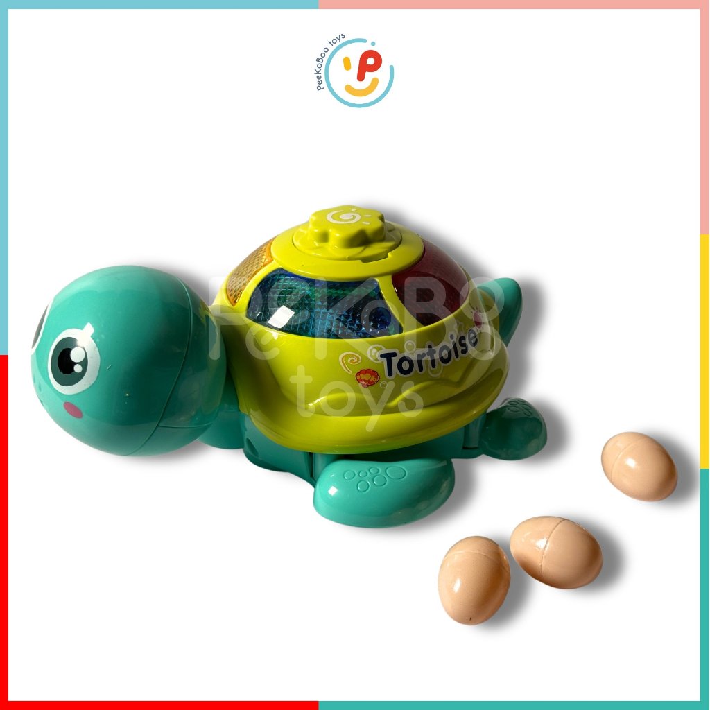 Đồ chơi hình chú rùa đẻ trứng có đèn và nhạc xoay vòng 0622 PeeKaPaw