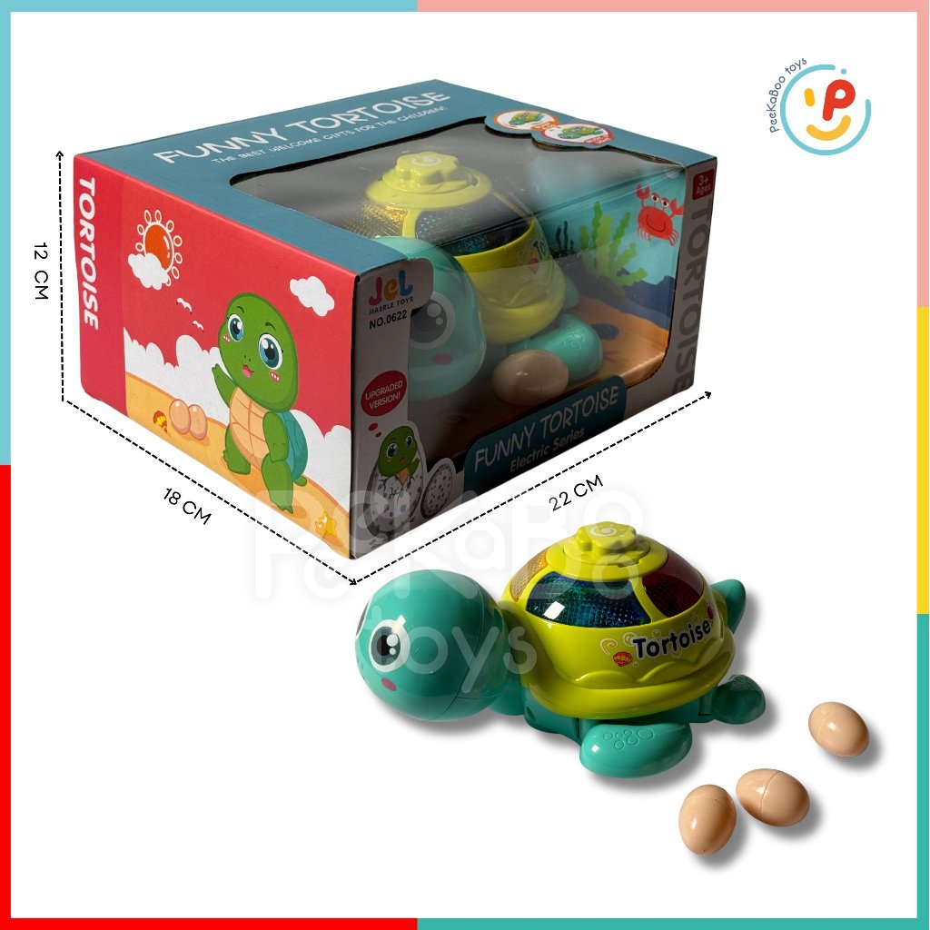Đồ chơi hình chú rùa đẻ trứng có đèn và nhạc xoay vòng 0622 PeeKaPaw