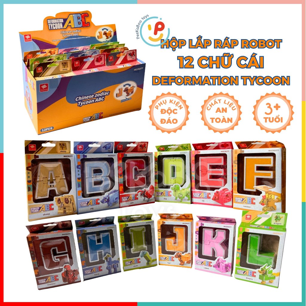 Hộp lắp ráp robot bằng 12 chữ cái Deformation Tycoon 395 Peekabootoys