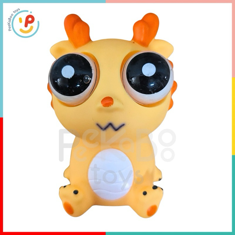 Đồ chơi thú bóp xả stress chất liệu nhựa dẻo khủng long mắt lồi gấu trúc panda mắt lồi PeeKaPaw Toys