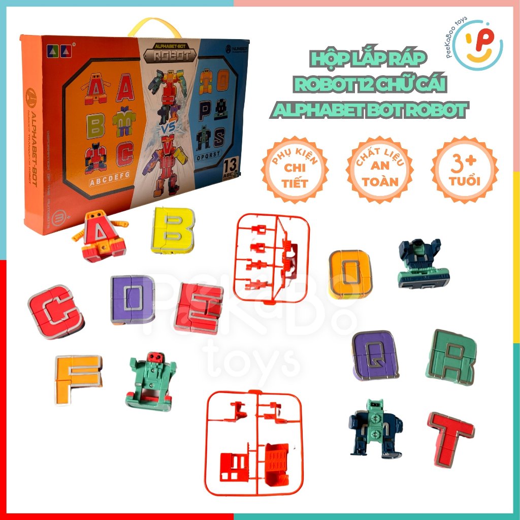 Hộp lắp ráp robot bằng 12 chữ cái Alphabet Bot Robot AB36 Peekabootoys