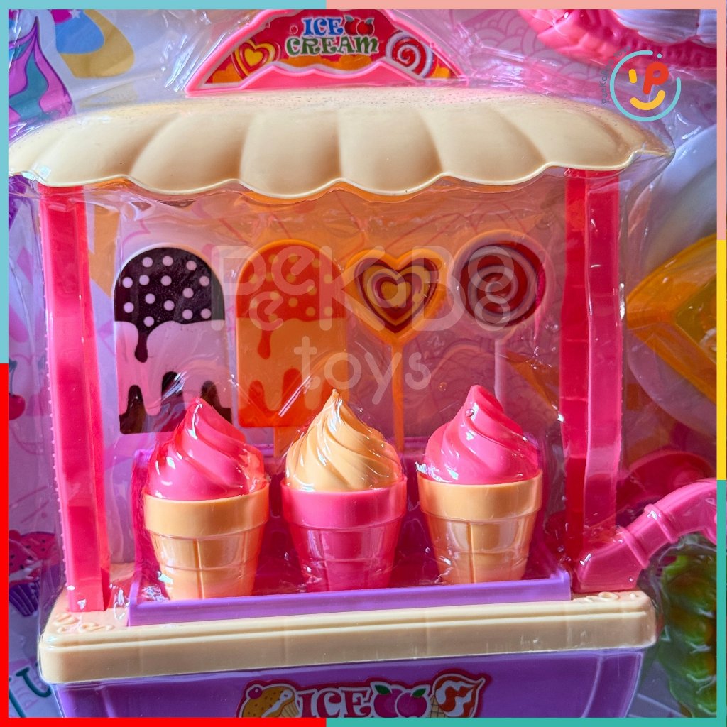 Vỉ đồ chơi xe bán kem bánh pizza 3391 Peekabootoys