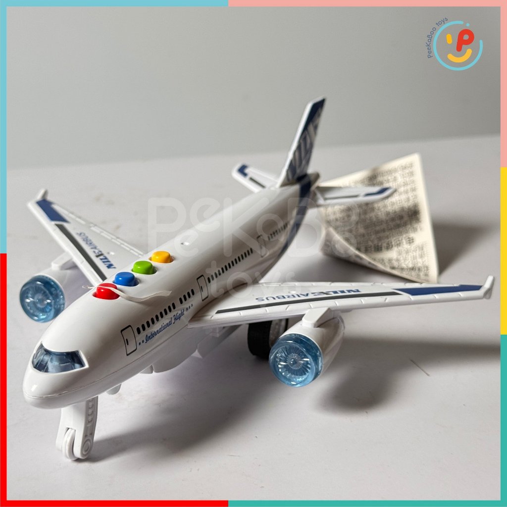 Mô hình máy bay chạy trớn màu trắng Peekabootoys