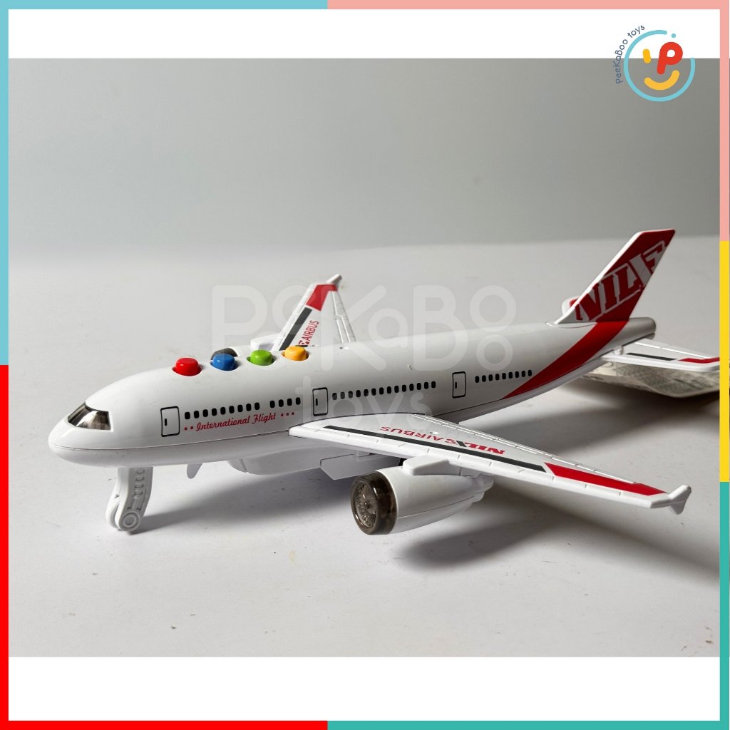 Mô hình máy bay chạy trớn màu trắng Peekabootoys