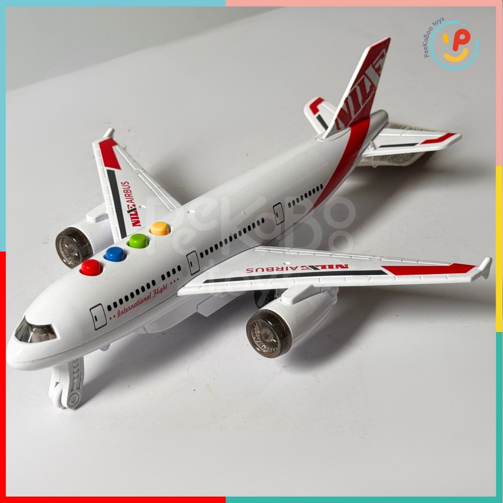 Mô hình máy bay chạy trớn màu trắng Peekabootoys