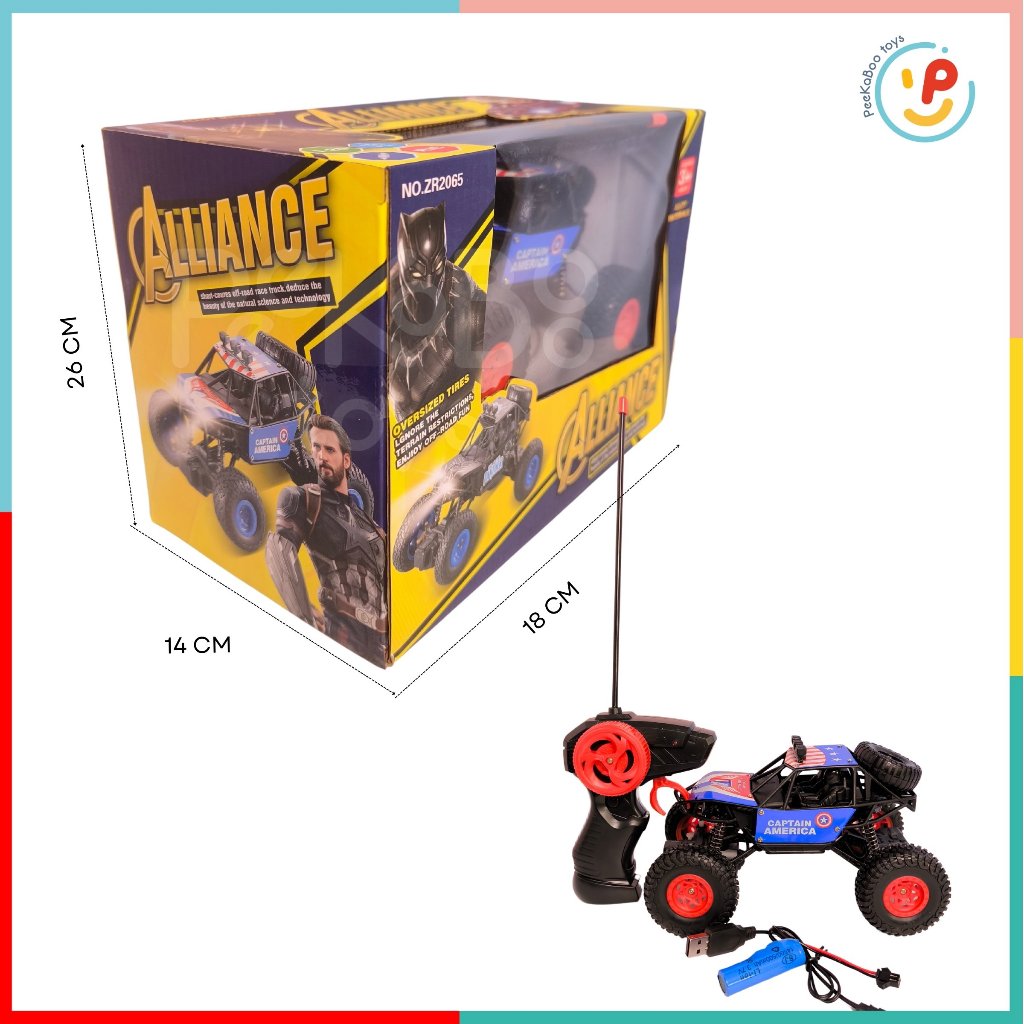 Xe leo núi địa hình điều khiển Avengers pin sạc 2065 peekabootoys