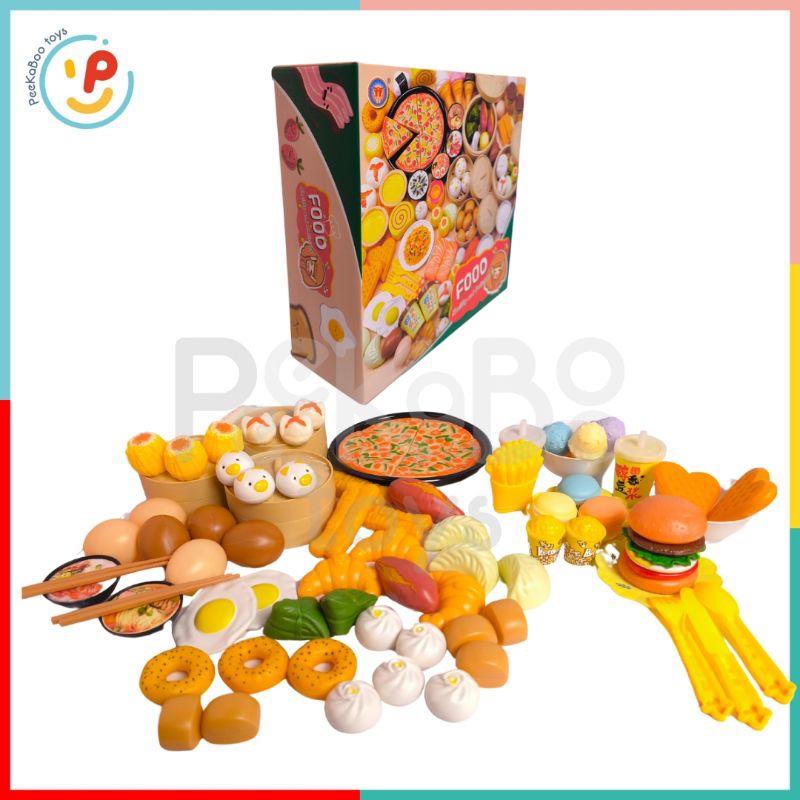 Đồ chơi nấu ăn 88 chi tiết DIMSUM gà rán nồi hấp bánh bao Peekabootoys