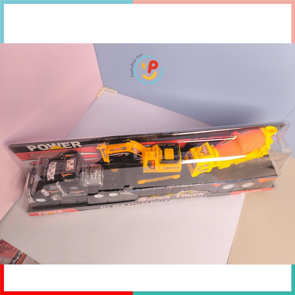 Mô hình xe kéo đầu lớn kèm xe cẩu xe bồn 65 cm 666-15 peekabootoys