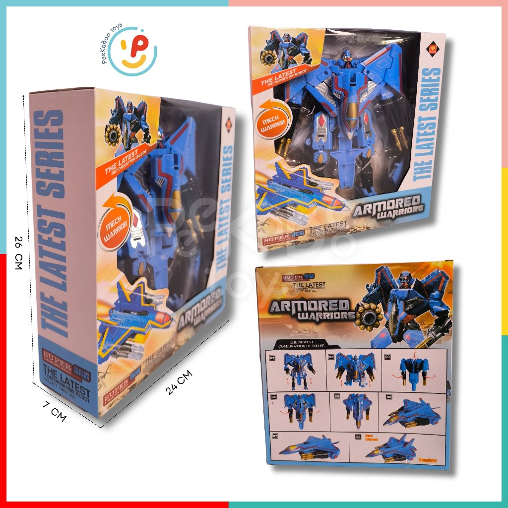 Hộp lắp ráp Robot biến hình xe tải máy bay ARMORED WARRIORS 8001 peekabootoys