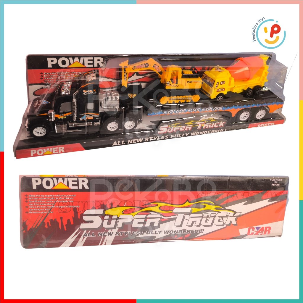 Mô hình xe kéo đầu lớn kèm xe cẩu xe bồn 65 cm 666-15 peekabootoys