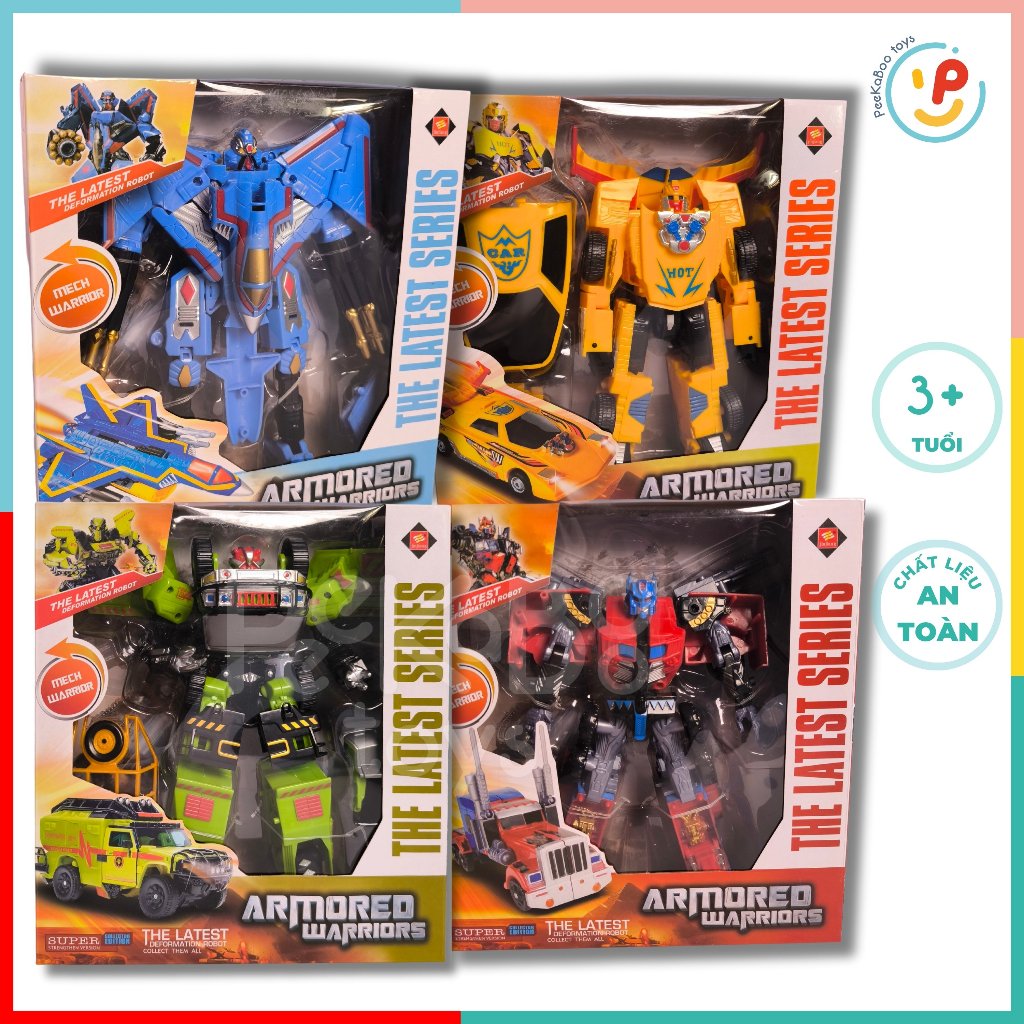 Hộp lắp ráp Robot biến hình xe tải máy bay ARMORED WARRIORS 8001 peekabootoys