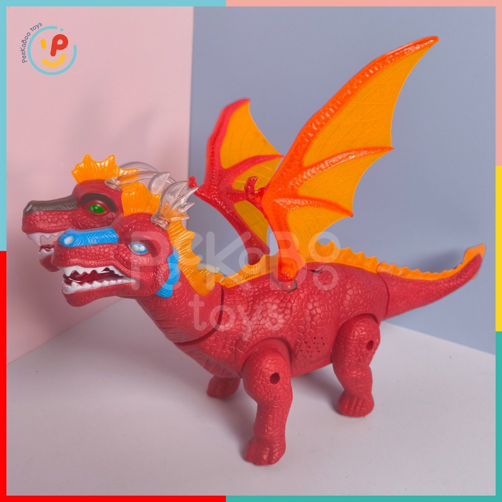 Đồ chơi Khủng long 2 đầu đẻ trứng có đèn và âm thanh 2123 Peekapaw Toys