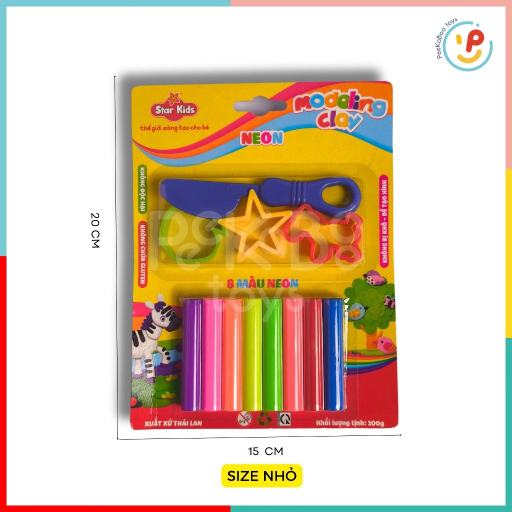Đồ chơi thủ công nặn đất sét ép vỉ 3 kích cỡ PeeKaPaw Toys