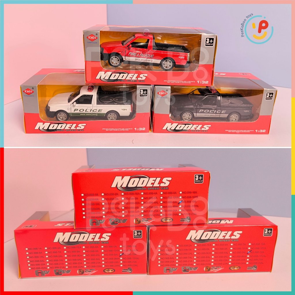 Hộp xe mô hình cảnh sát chạy trớn có sẵn pin đèn và âm thanh 998-5 peekabootoys