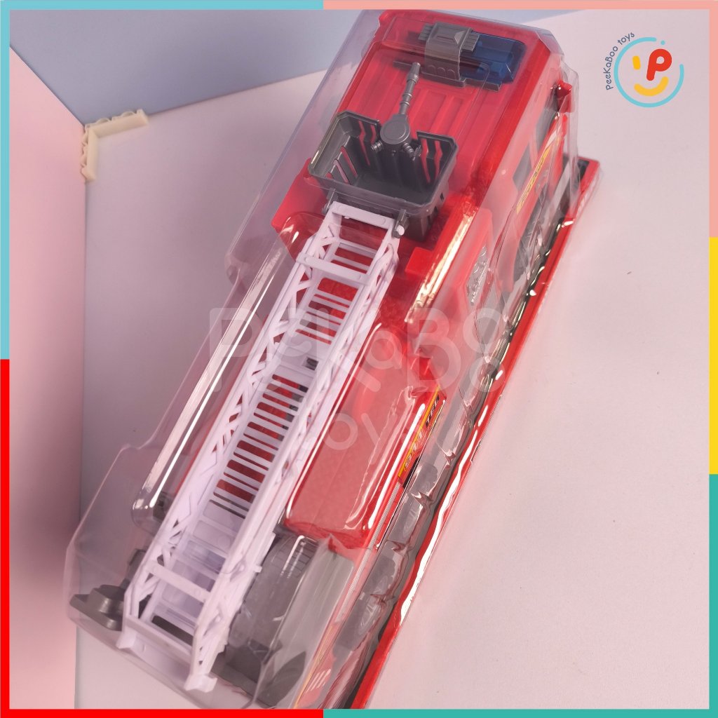 Mô hình xe cứu hỏa xe thang nâng chạy trớn 40 cm 2037 peekabootoys