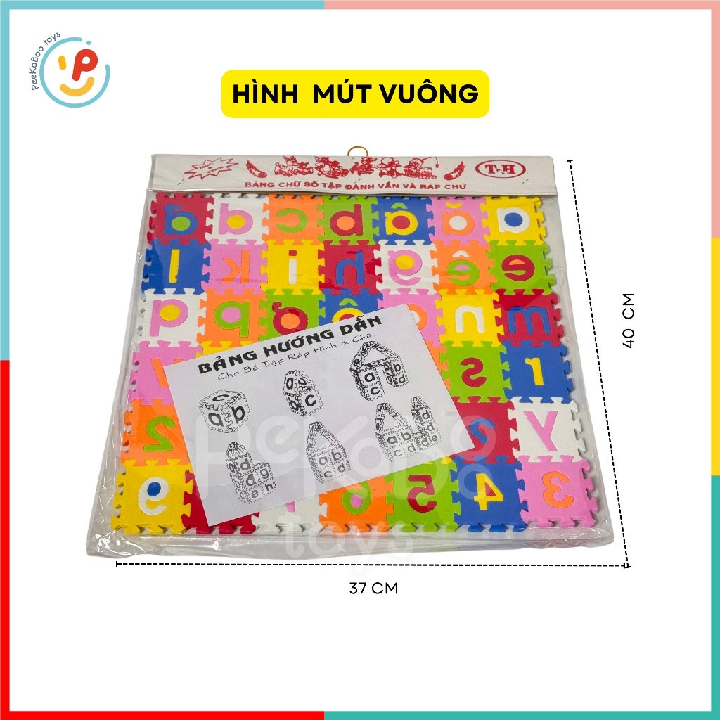 Đồ chơi bảng chữ số tập đánh vần và ráp chữ bằng mút PeeKaPaw Toys