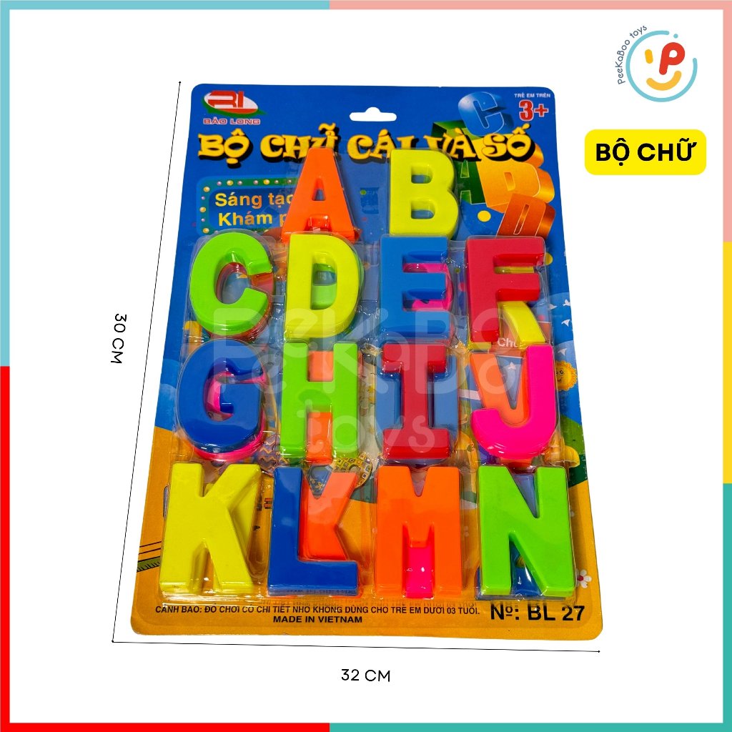 Vỉ chữ số cho bé học đánh vần và ráp chữ BL27 hàng Việt Nam