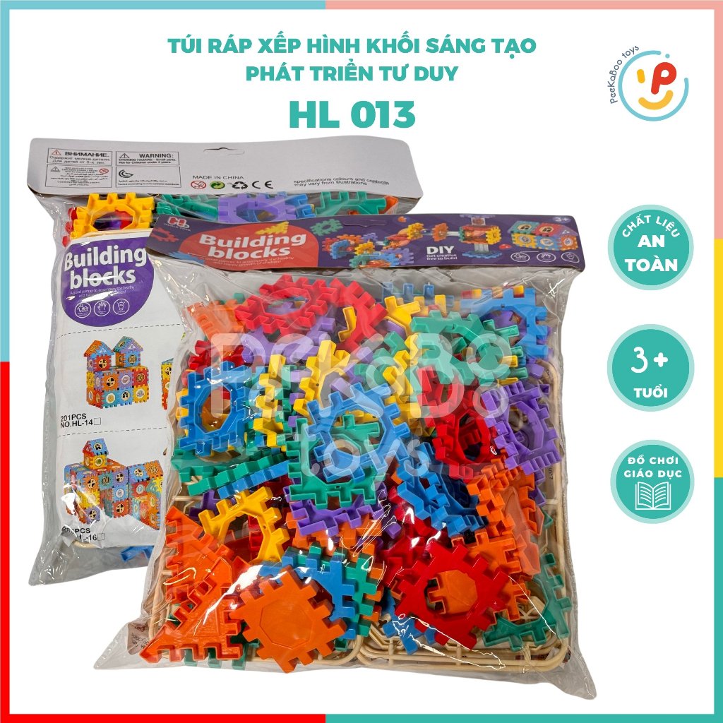 Túi ráp xếp hình khối sáng tạo cho bé phát triển tư duy HL 13 Peekaboo Toys