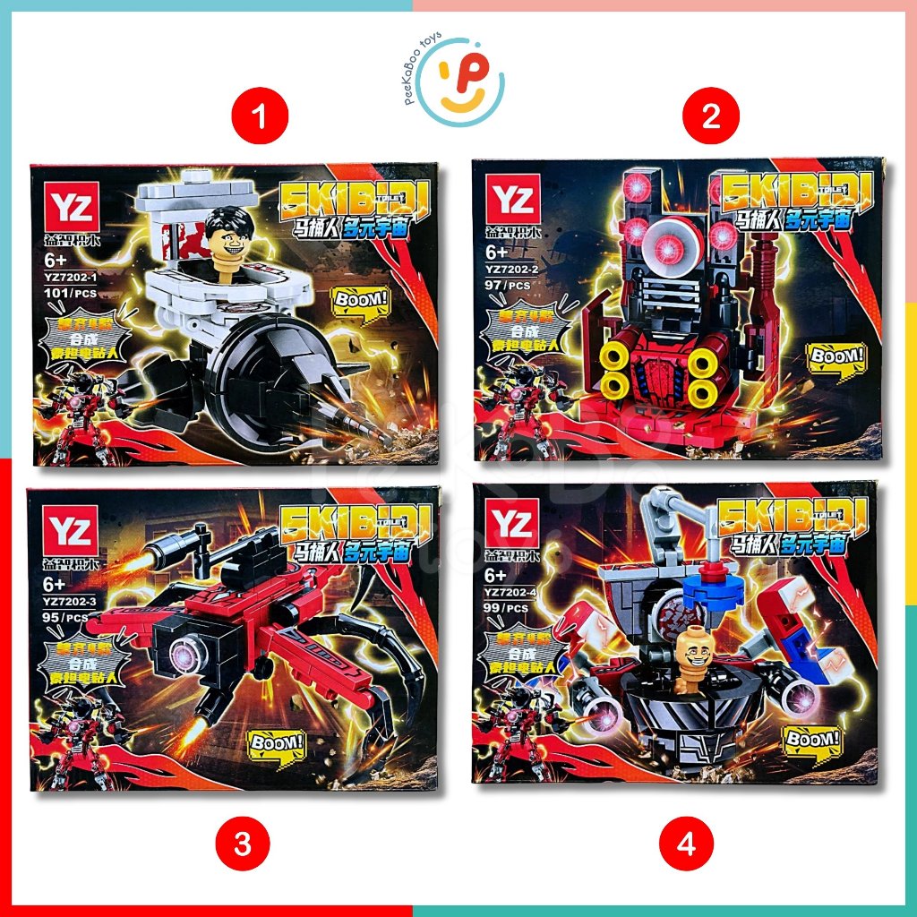 Hộp xếp hình lắp ráp SKIBIDI TOILET YZ7202 peekabootoys