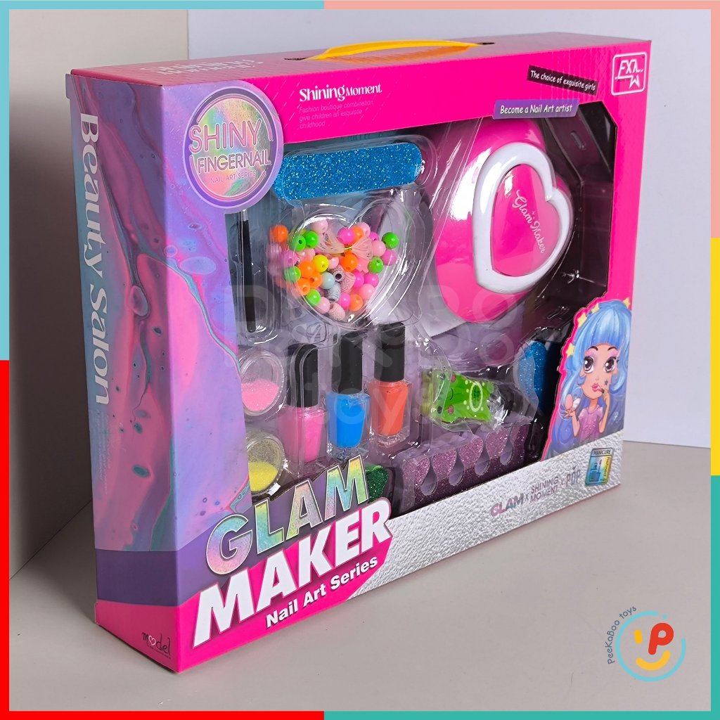 Đồ chơi làm đẹp cho bé sơn móng tay kim tuyến máy hơ khô móng 779 peekabootoys