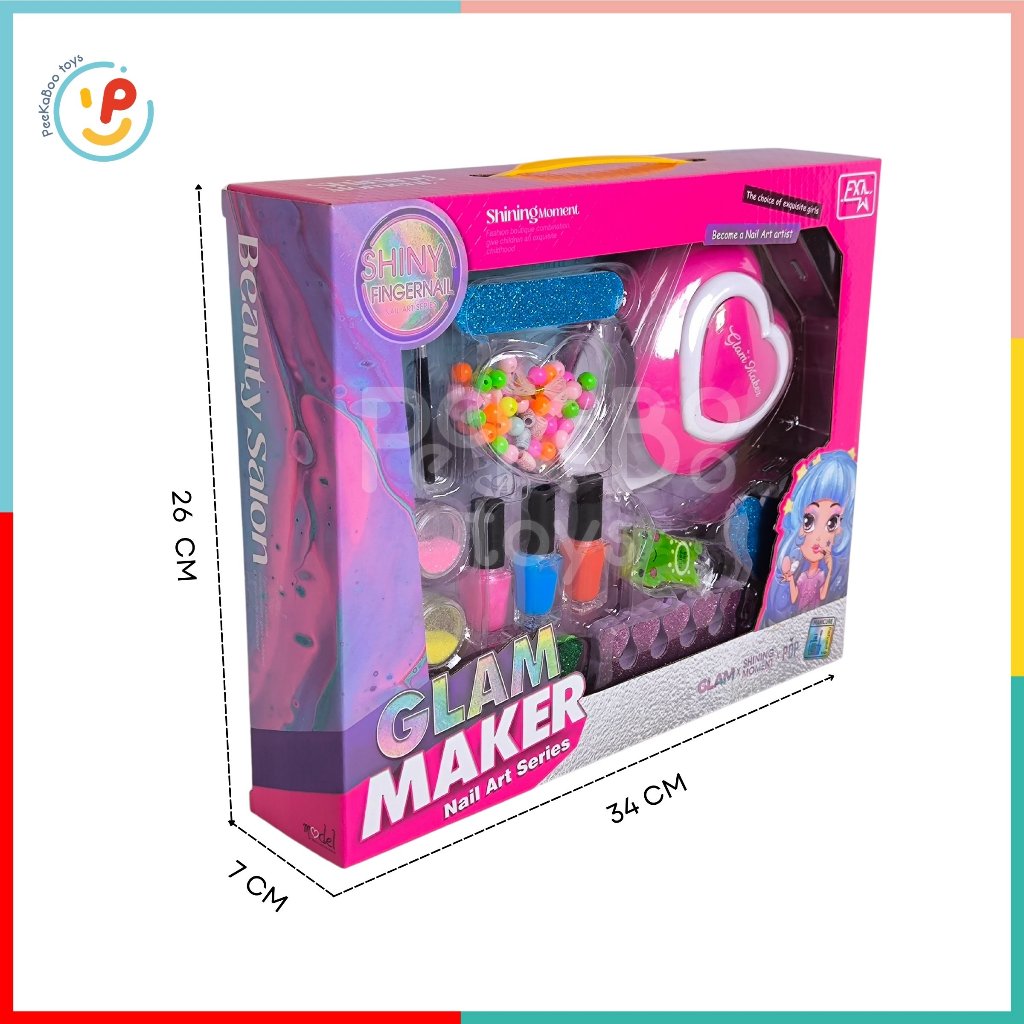 Đồ chơi làm đẹp cho bé sơn móng tay kim tuyến máy hơ khô móng 779 peekabootoys