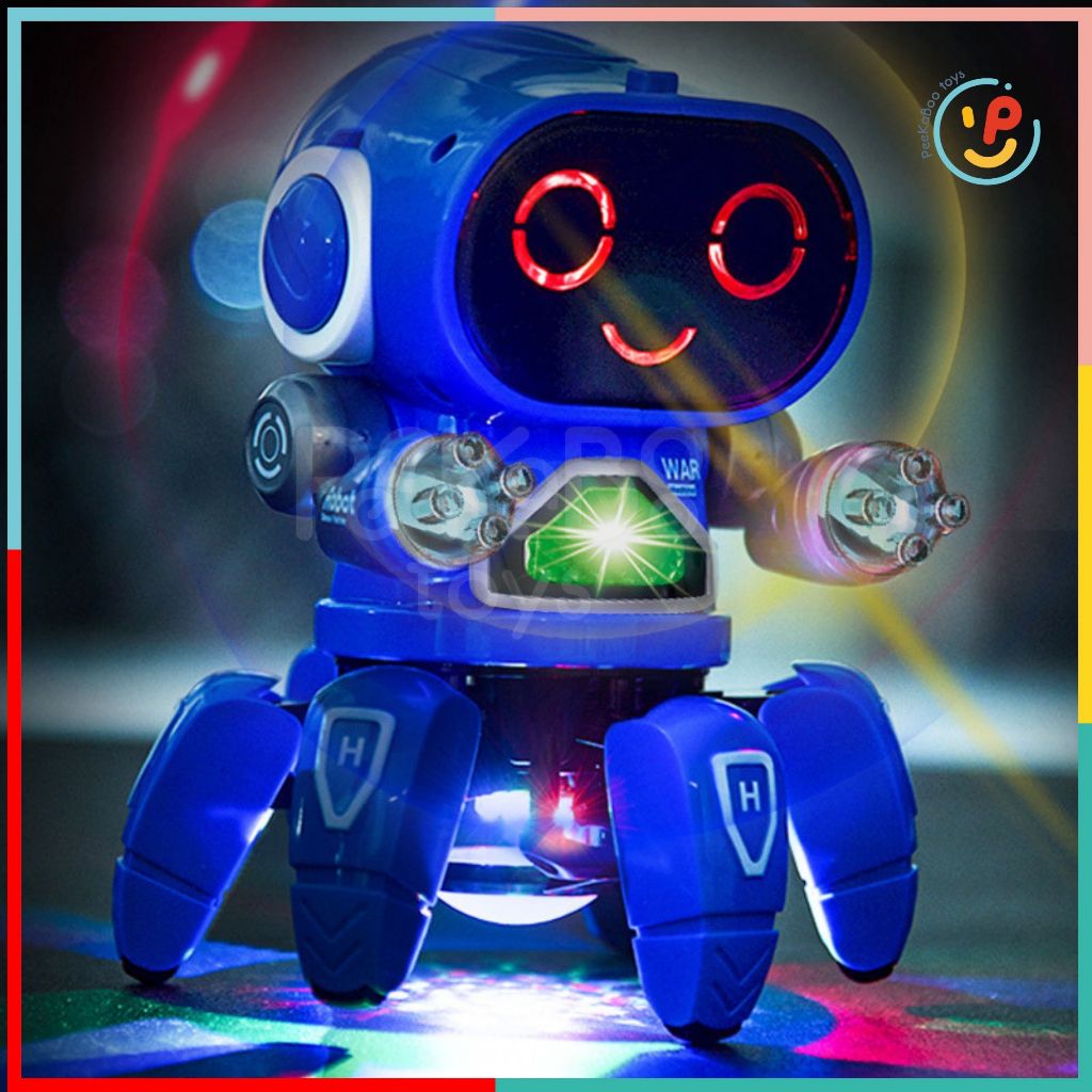 Robot dùng pin có đèn 7 màu cử động tay đi lùi khi gặp vật cản Bot Pioneer ZR142 peekabootoys