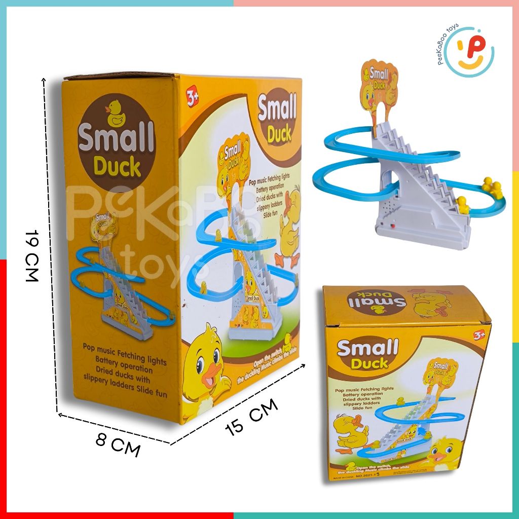 Đồ chơi cầu trượt vịt vàng leo thang 3 tầng có đèn có nhạc 2021 PeeKaPaw