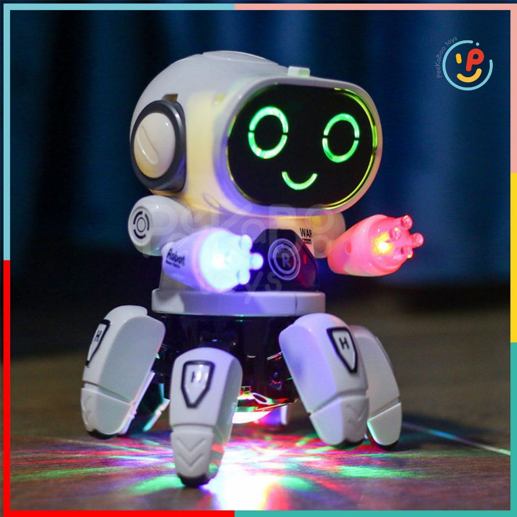 Robot dùng pin có đèn 7 màu cử động tay đi lùi khi gặp vật cản Bot Pioneer ZR142 peekabootoys