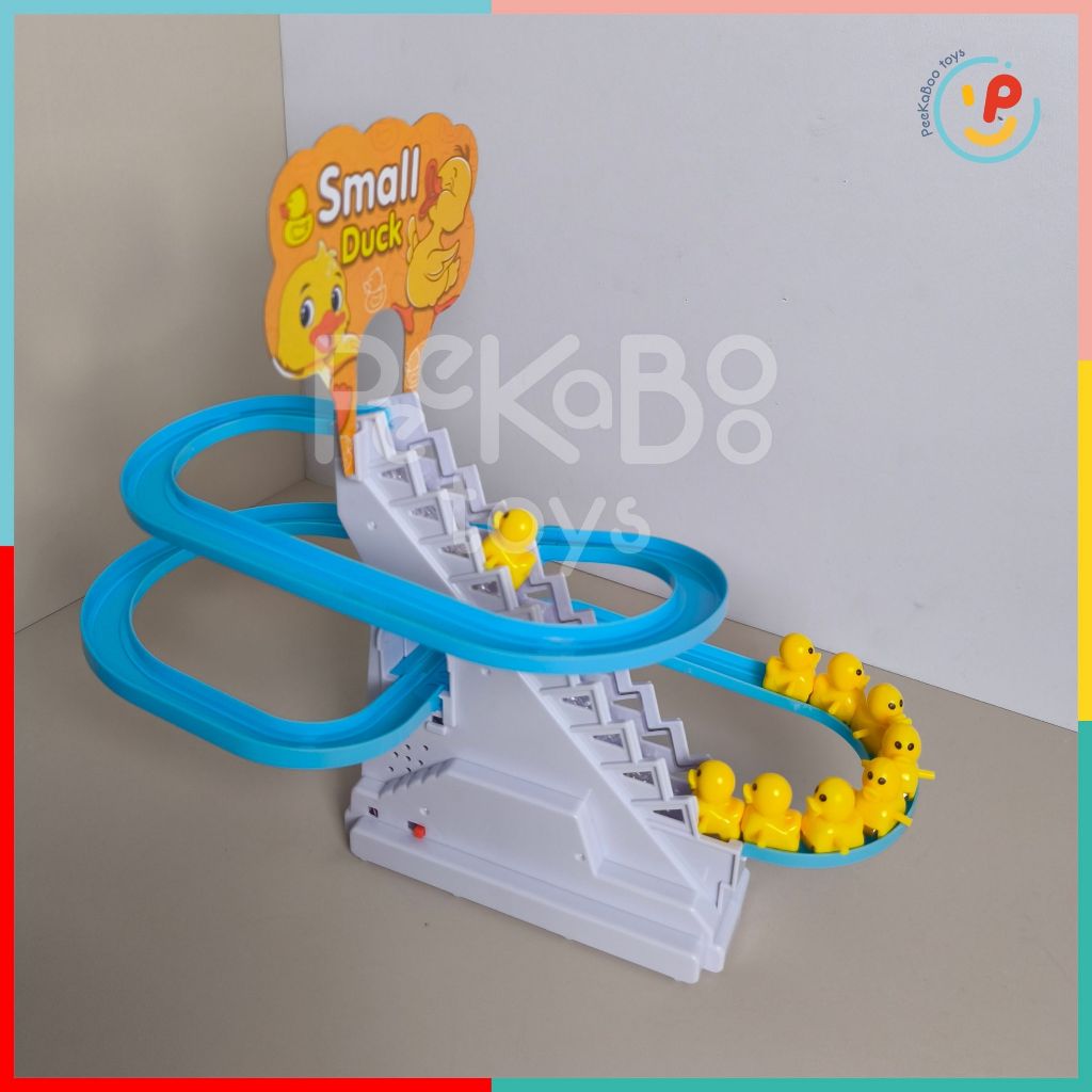Đồ chơi cầu trượt vịt vàng leo thang 3 tầng có đèn có nhạc 2021 PeeKaPaw