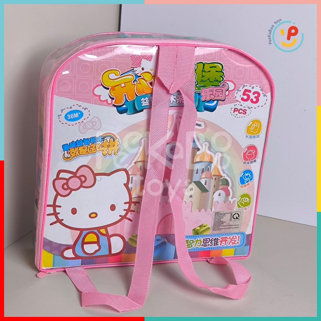 Túi lắp ráp lâu đài Mèo Hello Kitty 53 mảnh 1088-186 PeeKaPaw Toys