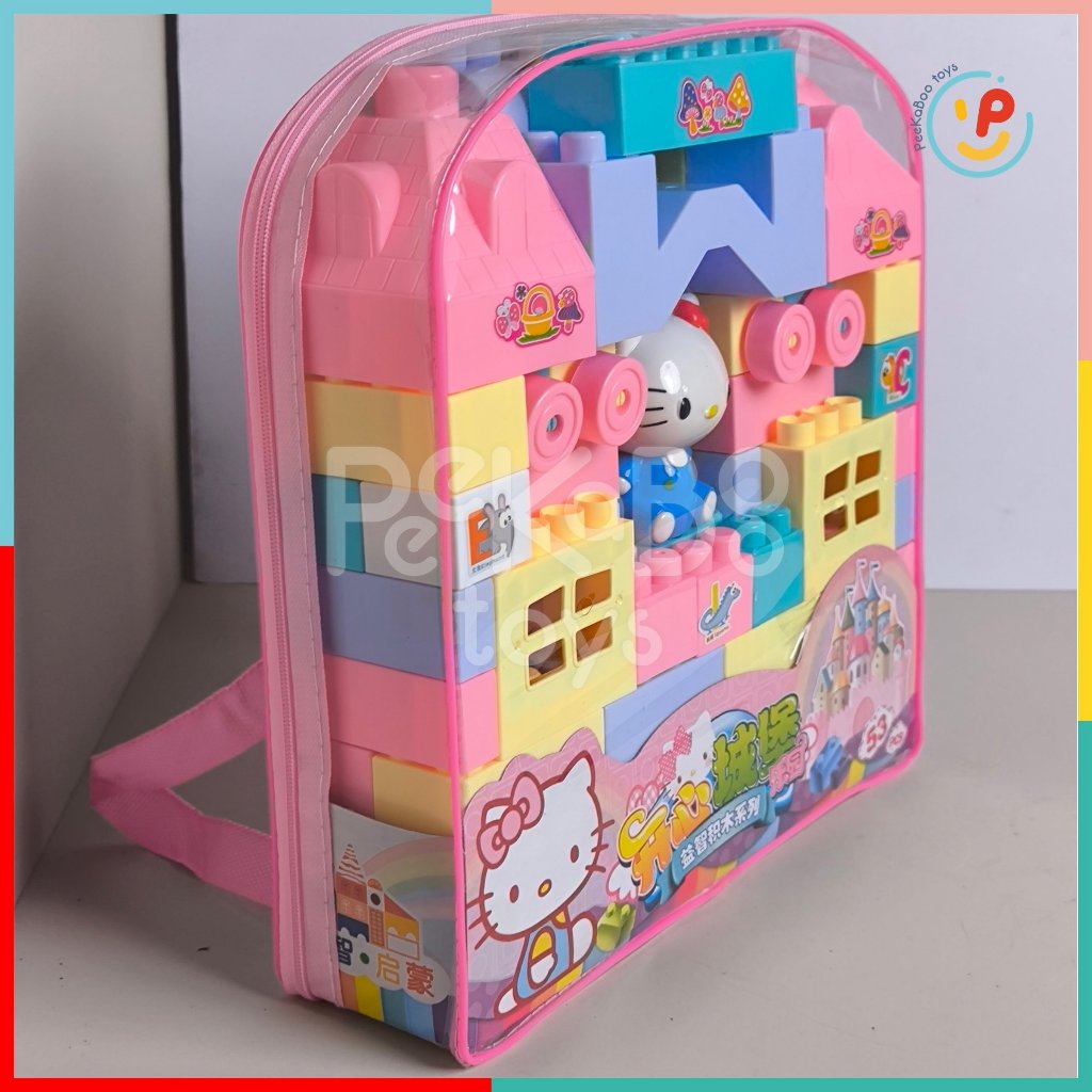 Túi lắp ráp lâu đài Mèo Hello Kitty 53 mảnh 1088-186 PeeKaPaw Toys