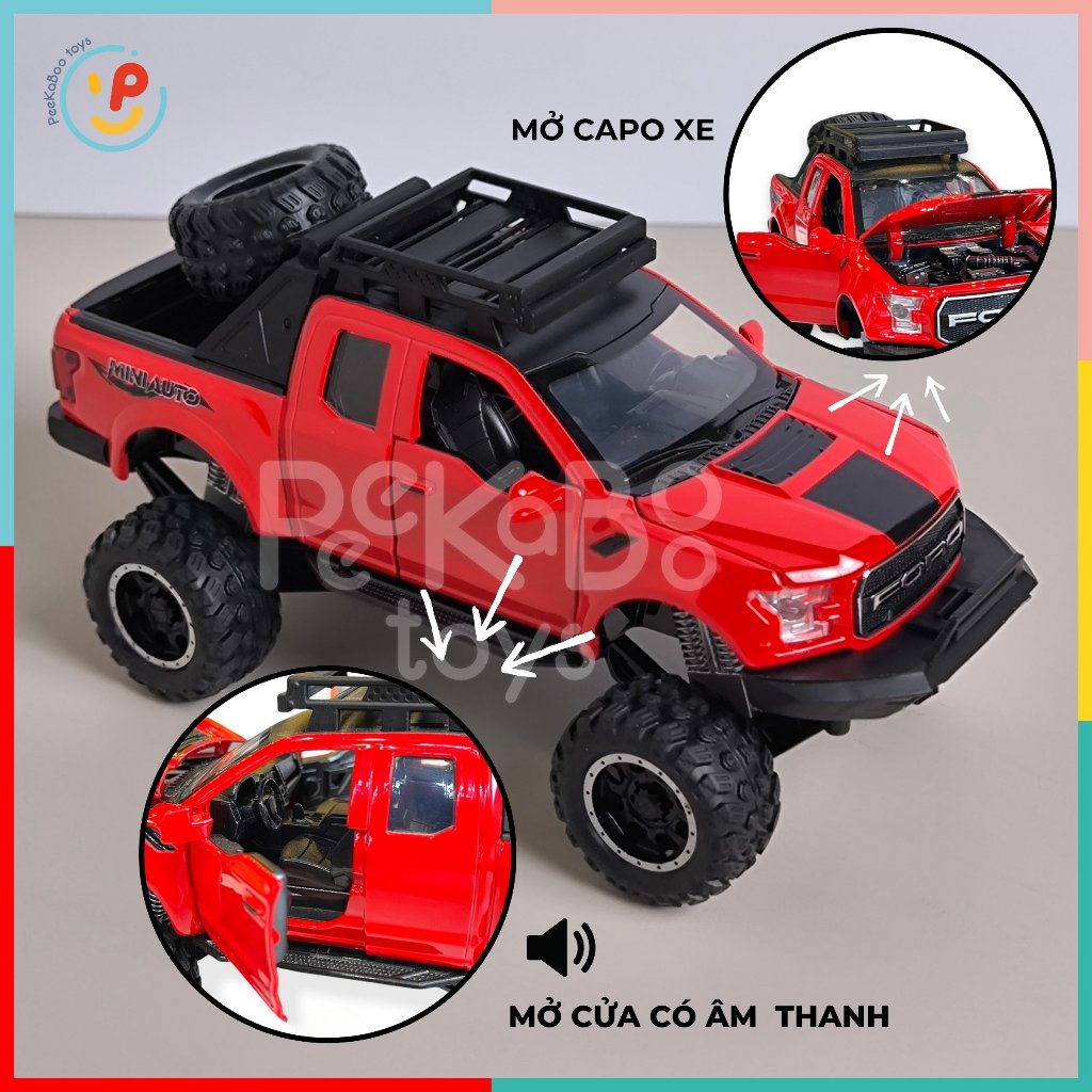 Xe địa hình Jeep chạy trớn chất liệu hợp kim cao cấp mở cửa được 32129 peekabootoys