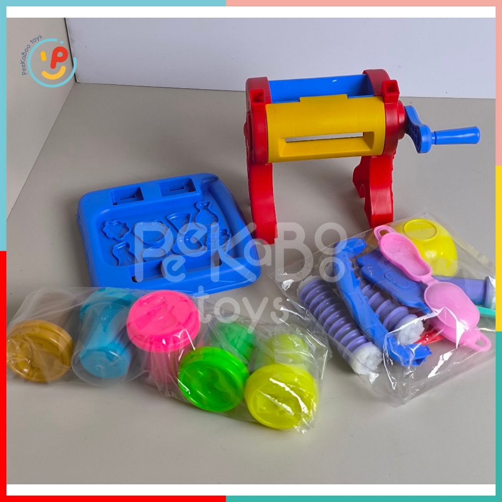 Đồ chơi nặn đất sét thủ công có khuôn nặn máy cán mì sợi 8818E peekabootoys