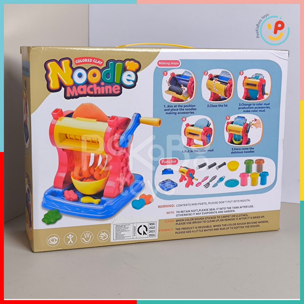 Đồ chơi nặn đất sét thủ công có khuôn nặn máy cán mì sợi 8818E peekabootoys
