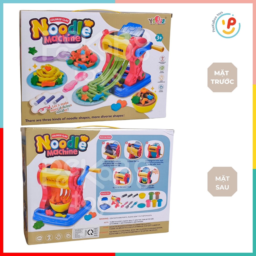Đồ chơi nặn đất sét thủ công có khuôn nặn máy cán mì sợi 8818E peekabootoys