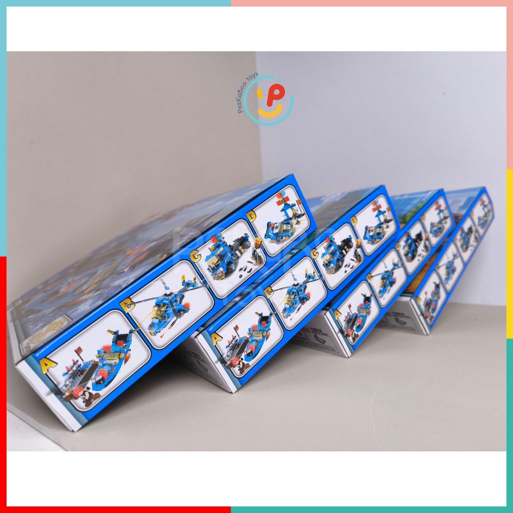 Hộp xếp hình lắp ráp CITY POLICE 3 in 1 thành phố cảnh sát LB4105 Peekabootoys