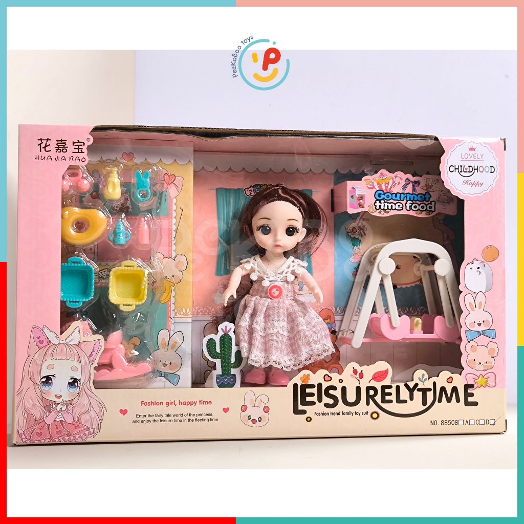 Hộp búp bê có khớp và phụ kiện xích đu 36cm 88508 peekabootoys