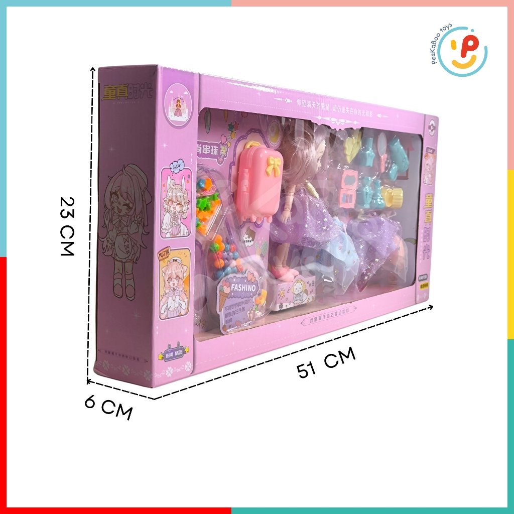 Hộp búp bê có khớp và phụ kiện trang phục 51cm 678-8 peekabootoys