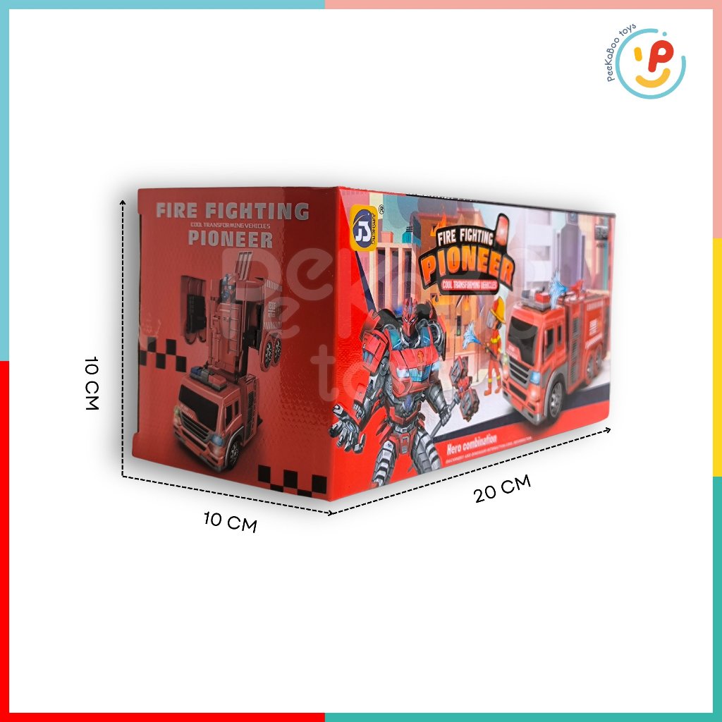 Xe cứu hỏa biến hình robot chạy pin 9915 Peekabootoys