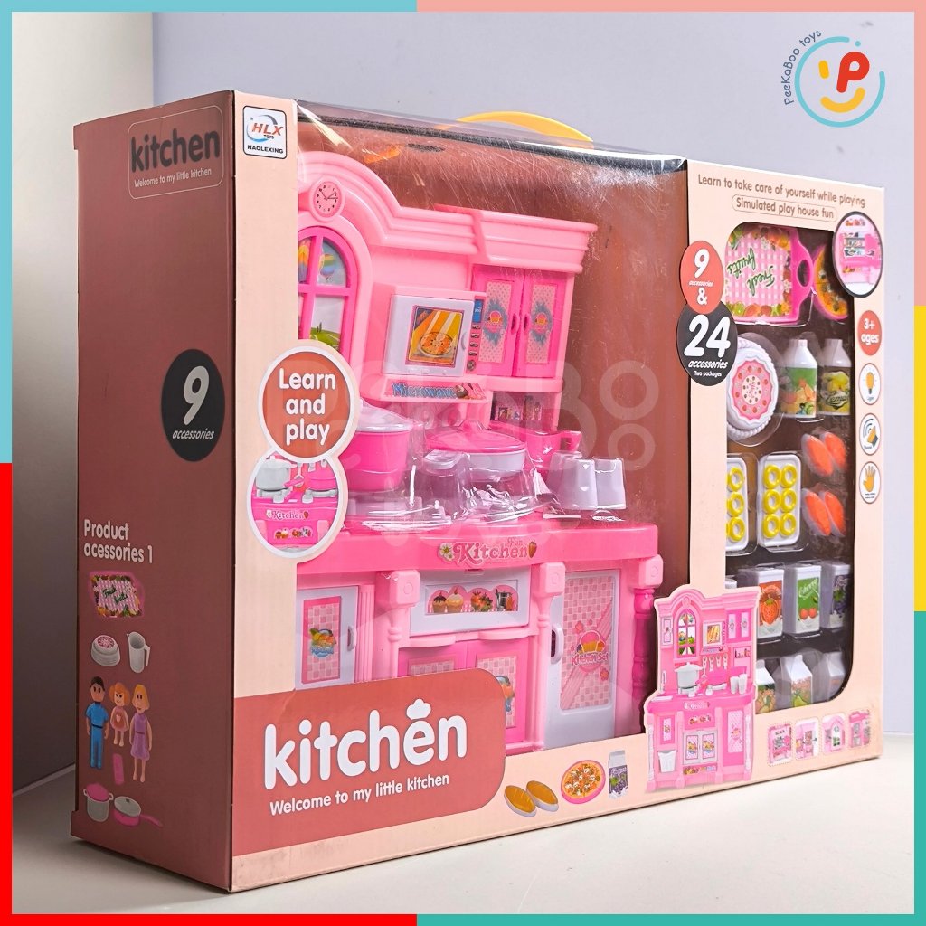 Đồ Chơi Nấu Ăn Kệ Bếp Màu Hồng Có Đèn Nhạc Mã 818-2 PeeKaPaw Toys