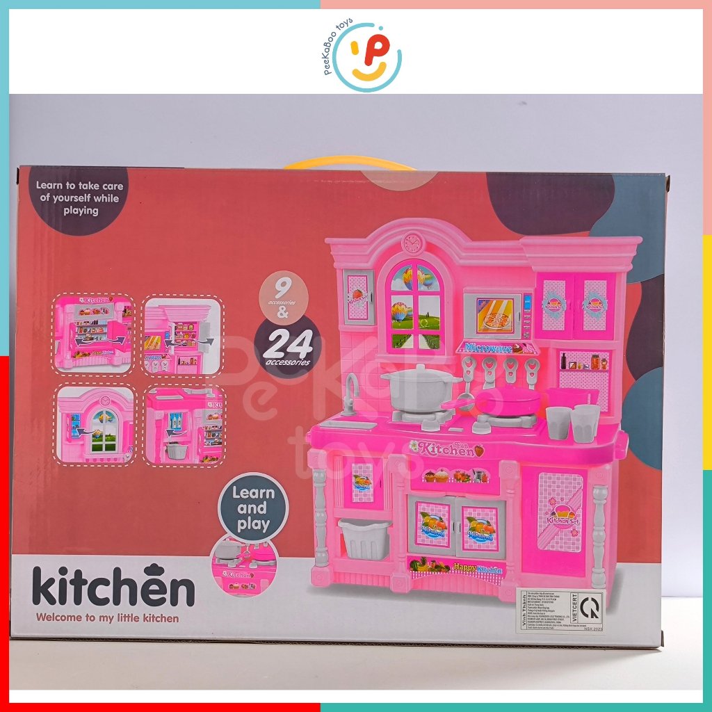 Đồ Chơi Nấu Ăn Kệ Bếp Màu Hồng Có Đèn Nhạc Mã 818-2 PeeKaPaw Toys
