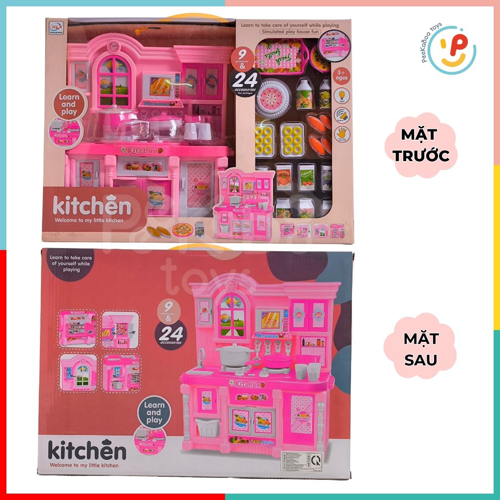 Đồ Chơi Nấu Ăn Kệ Bếp Màu Hồng Có Đèn Nhạc Mã 818-2 PeeKaPaw Toys
