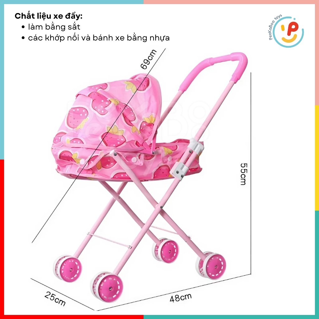 Bộ đồ chơi búp bê xe đẩy biết nói 8816-190 PeekabooToys