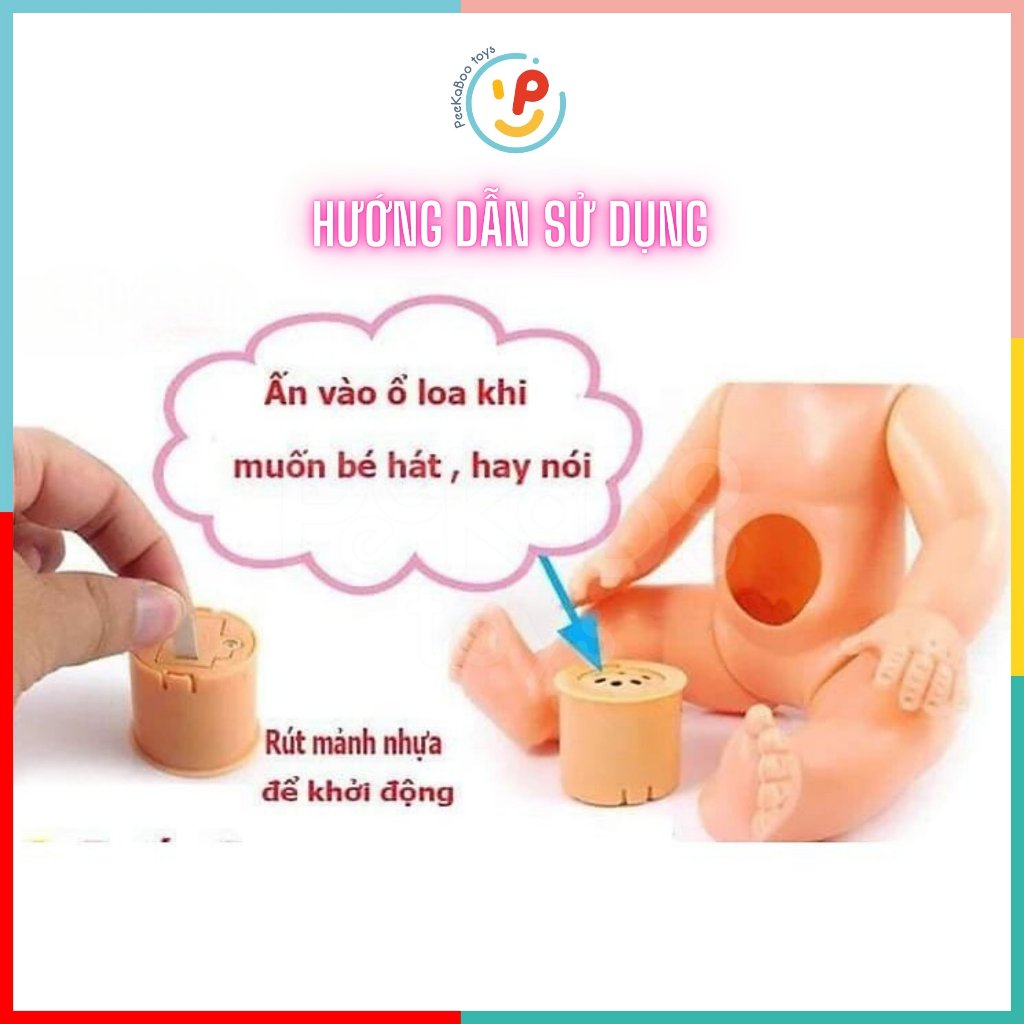 Bộ đồ chơi búp bê xe đẩy biết nói 8816-190 PeekabooToys