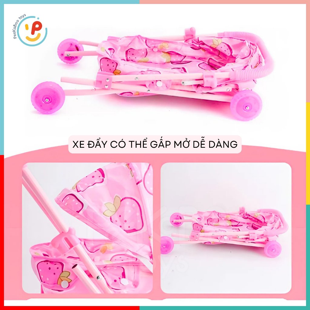 Bộ đồ chơi búp bê xe đẩy biết nói 8816-190 PeekabooToys
