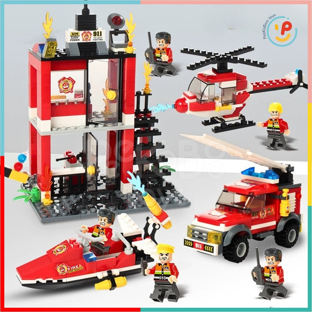Bộ lắp ráp xếp hình Thành phố cứu hỏa City Fire Rescue 407 mảnh LX343 PeekabooToys