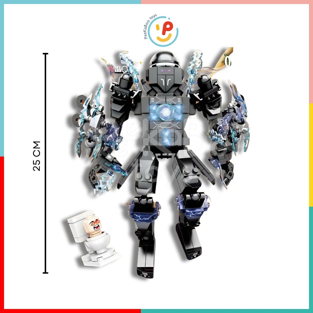 Hộp xếp hình lắp ráp SKIBIDI ELECTROMAGNETIC JX080 476 mảnh peekabootoys